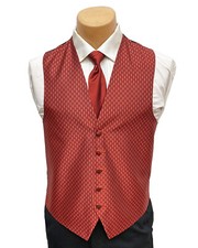 Men's Paprika Bright Orange Red Tuxedo Vest  Tie Free Shipping Big  Tall Sizes