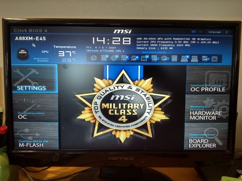 MSI A88XM-E45 Motherboard w I/O Shield & AMD A8-6500 CPU & 8GB Ram Working Pull - Picture 9 of 9