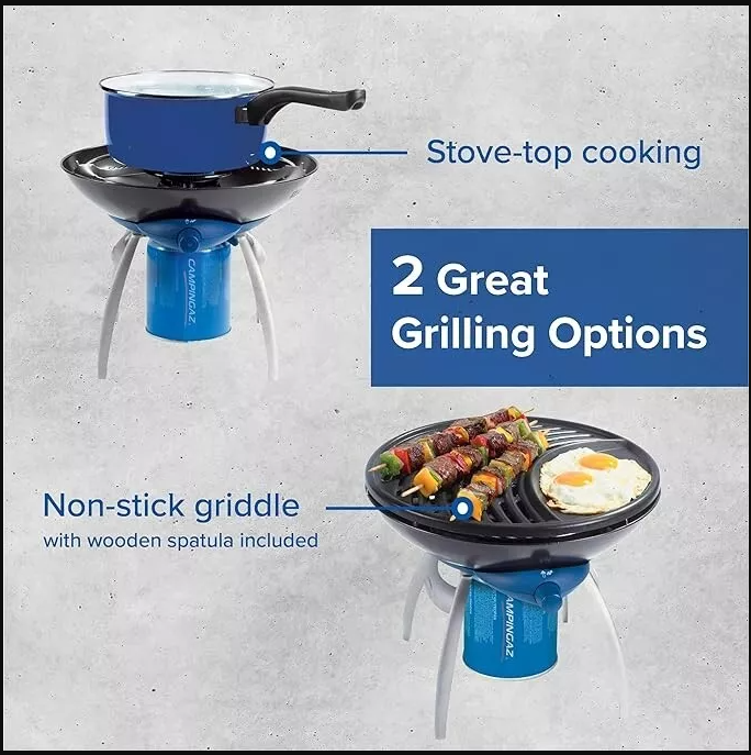 Campingaz 1350W Party Grill Griddle Flame Stove Camping Caravan Picnic