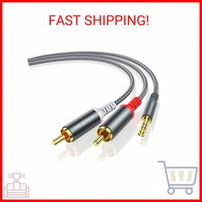 RCA to 3.5mm AUX Cable, 6.6 Feet 3.5 mm 1/8 to RCA 2-Male Headphone Jack Adapt