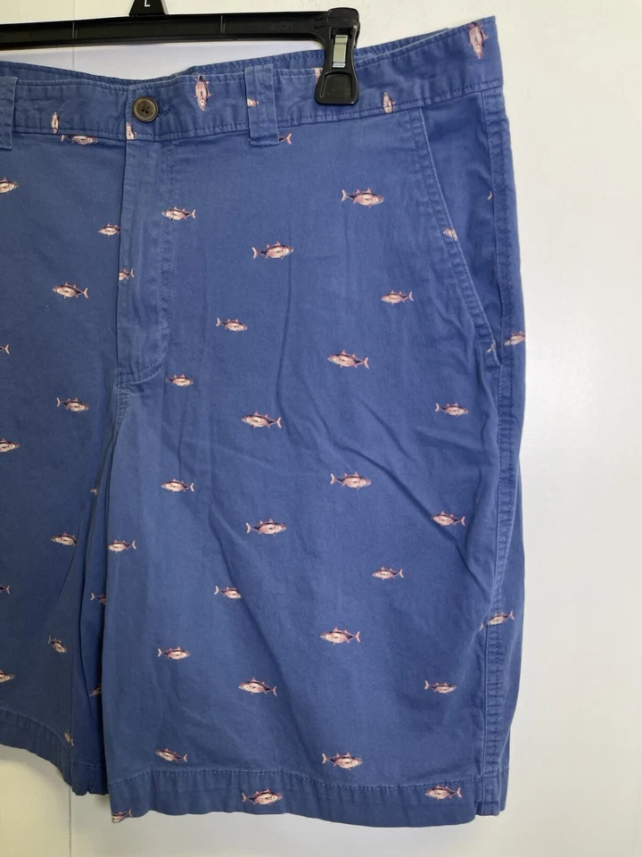 Magellan Outdoors Men's Fish Printed Chino Style Stretch Blue Shorts Size 38W - Image 2 of 4