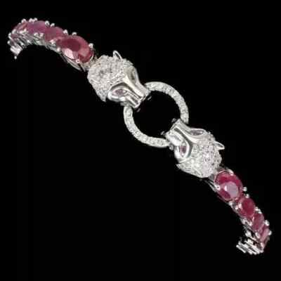10.50 Ct Oval Lab Created Pink Ruby Bolo Adjustable Tennis Bracelet 925 Silver