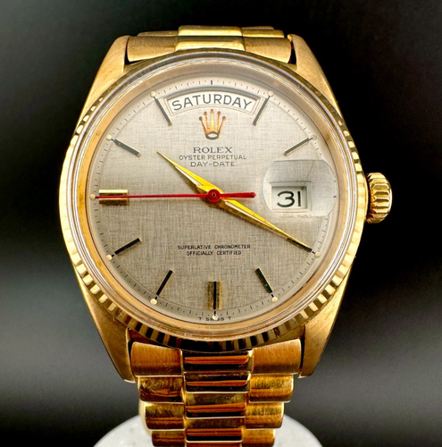 1963 Rolex DayDate President Ref 1803 - Gray Linen Dial - Vintage Gold Watch