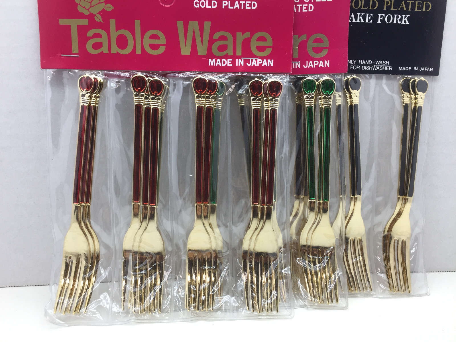 12 Forks Stainless Steel Gold Plated Cake Fork 3 Colors Japan Made eBay