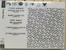 Stampin Up Thanks Tons wood mount stamp set of 13 baby wedding gifts thank you