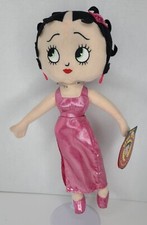 Betty Boop Doll 16" Plush Toy - Shiny Long Pink Dress w/ Slit 2017 Kellytoy NWT