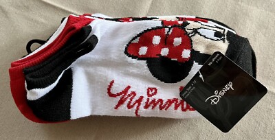5 PACK NWT MINNIE MOUSE DISNEY WOMEN'S NO SHOW SOCKS SHOE SIZE 4-10