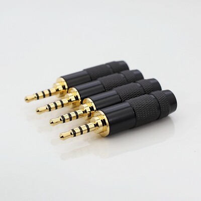 (4er Pack) Metall 2,5 mm 4-polig Audiokabel Löten Löten Klinkenstecker Terminal