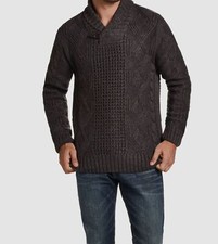  80 Weatherproof Vintage Men's Gray Cable-Knit Fisherman Toggle Sweater Size S