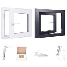 Kellerfenster Kunststofffenster PREMIUM Dreh-Kipp Weiß Anthrazit 2 3 fach