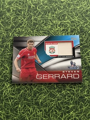 Steven Gerrard Match Worn Patch 2014 Topps Premier Gold Liverpool
