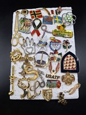 Vintage and Modern Commemorative Lapel Pins Lot Multicolor