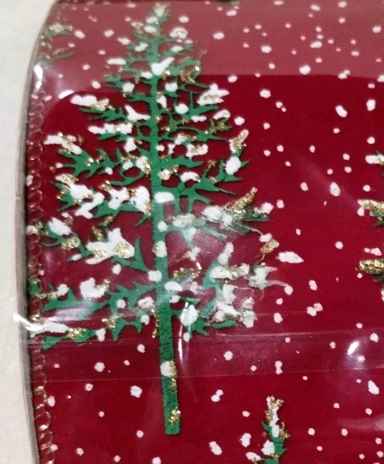 10 yd Martha Stewart SPECKLED TREE RIBBON red green Christmas Winter DIY 2.5 NEW - Image 2 of 4