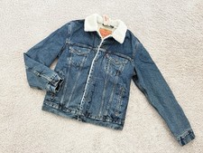 NWT Levi's Y2K Medium Wash Original Denim Sherpa Trucker Jacket Women  s Size S