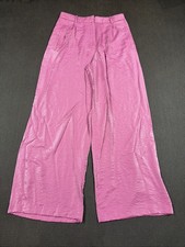 Anthropologie Maeve Size 10 Shimmered Wide-Leg Trousers Orchid High Waist