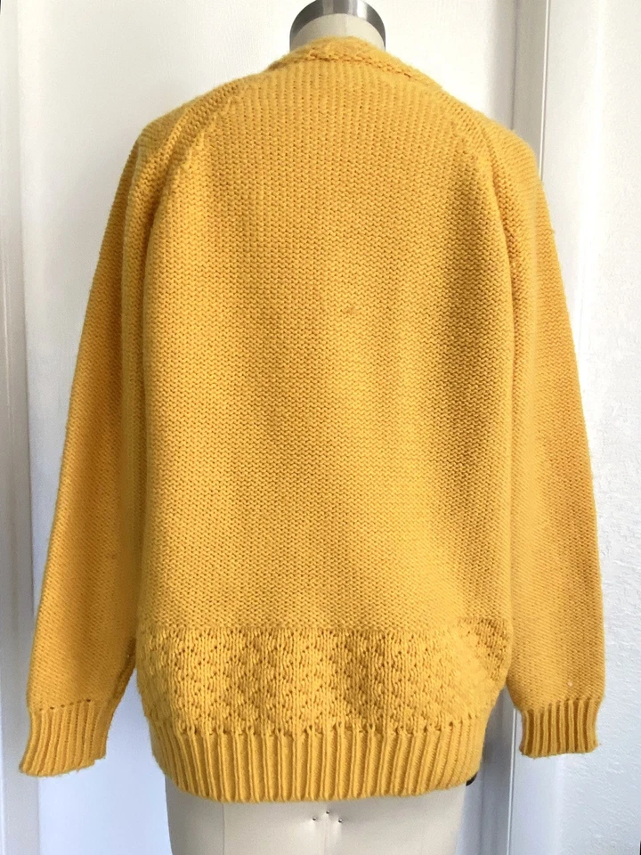 Cárdigan Suéter Amarillo De Colección Años 60 Para Mujer Modo O' Day Acrílico Japón Talla M Foto 4 de 4