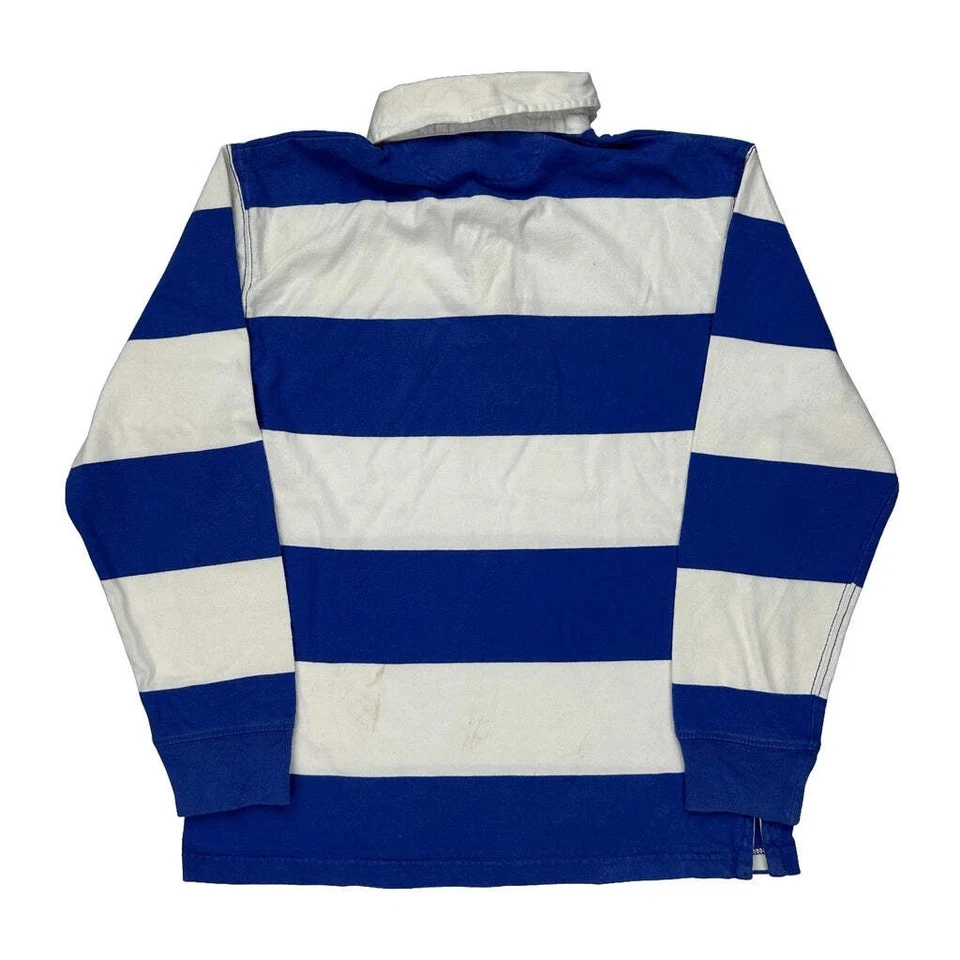 Age 10-12 Polo By Ralph Lauren Striped Rugby Shirt - Medium Blue Cotton - Image 2 of 4