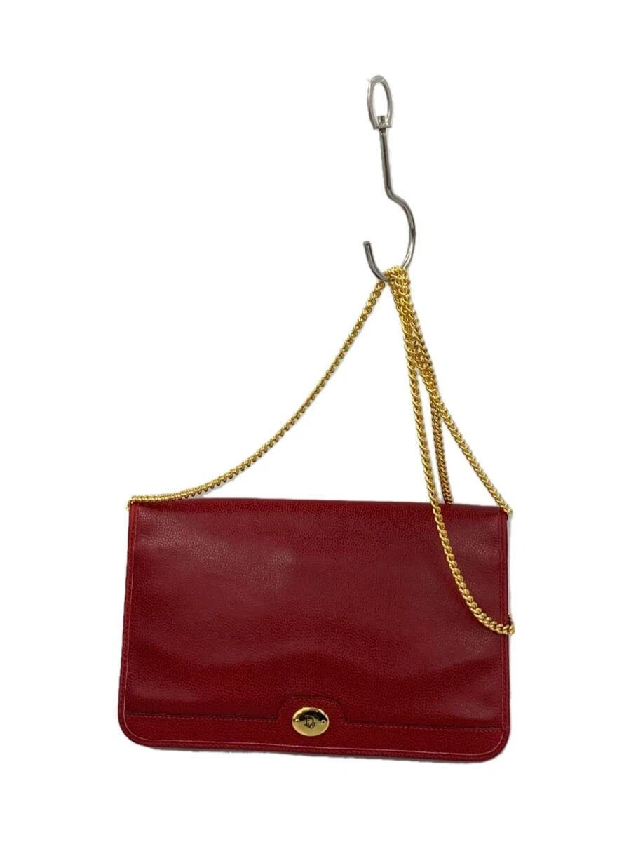 Sac bandoulière Christian Dior cuir rouge uni occasion