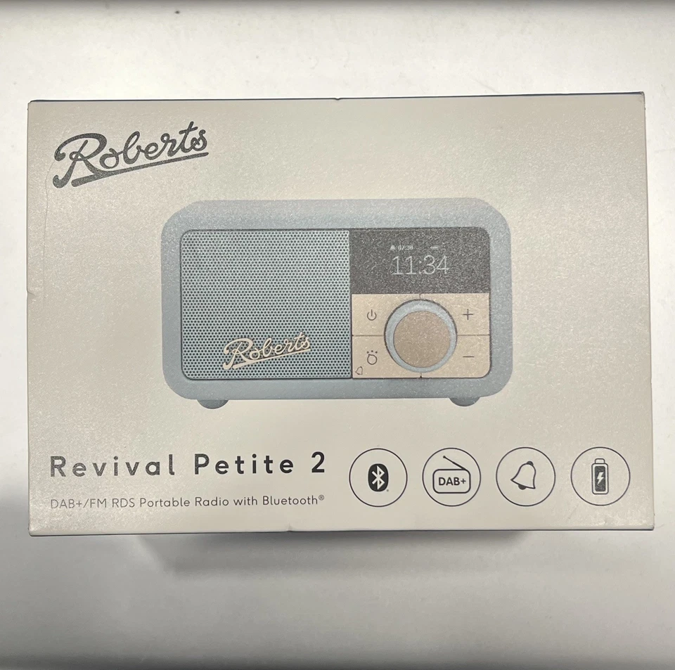 Roberts Revival Petite 2 DAB / DAB+ / FM RDS digital radio, Duck Egg - Image 2 of 3