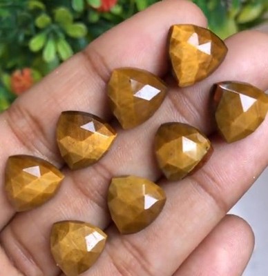 Natural Golden Tiger Eye Trillion Rose Cut 6mm To 20mm Loose Gemstone