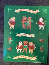 Vintage CHRISTMAS Sticker Sheet Scrapbook Planner Craft Stickers
