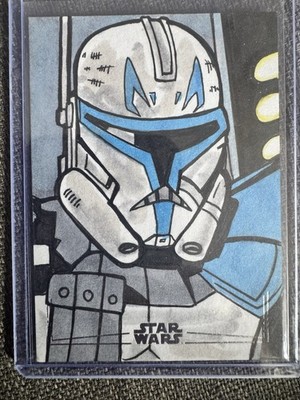Topps Chrome Star Wars - Capt Rex Silver Foil Sketch 1/1 - Rich Henneman Auto