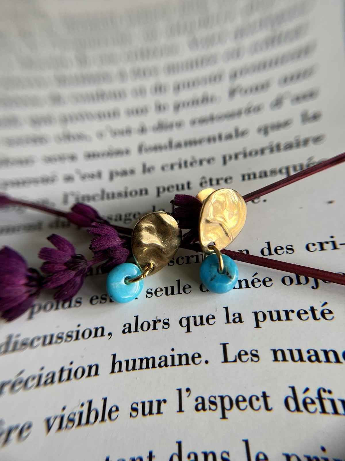 Boucles d'oreilles turquoise de Nishapur en argent massif faites main