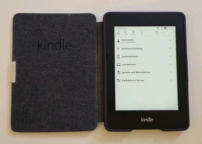 Kindle Paperwhite (6. Gen) mit originaler Lederhülle Purpur