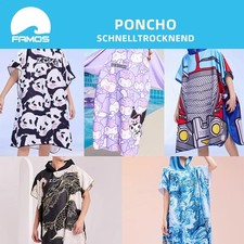 Poncho Bademantel Handtuch Badetuch mit Kapuze Pool Kinder Erwachsenen