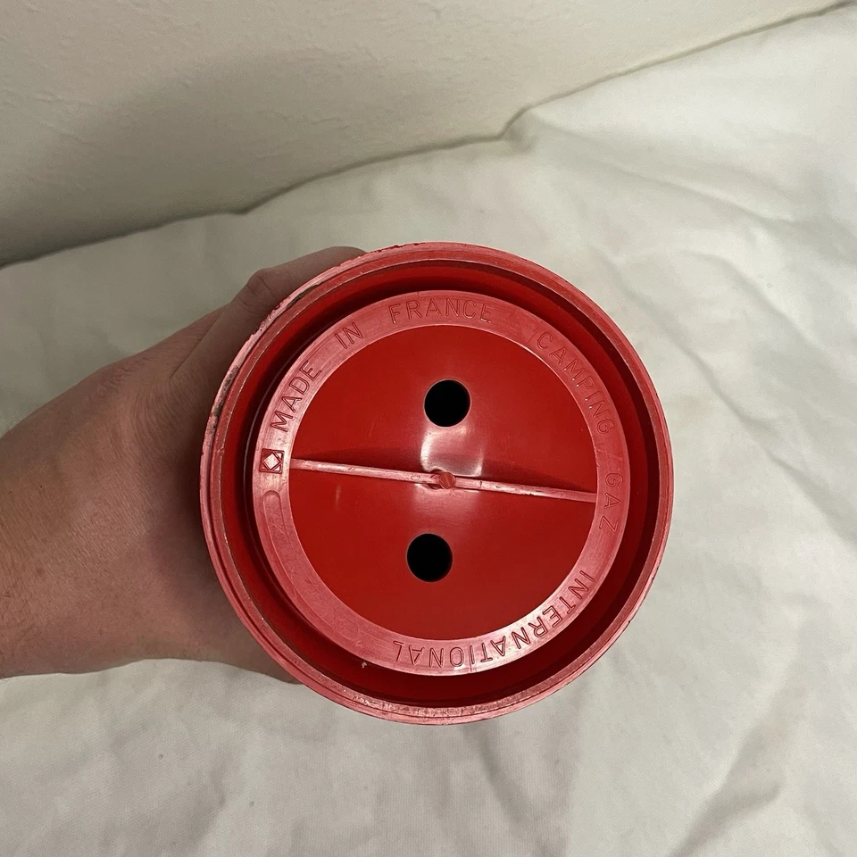 Estufa portátil vintage Camping Gaz Instaflam con estuche rojo Francia senderismo años 60/70 Foto 3 de 4