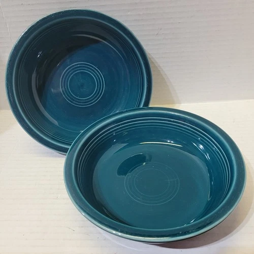 2 FIESTA by Homer Laughlin JUNIPER Green Coupe Salad Bowl Replacement - 7in