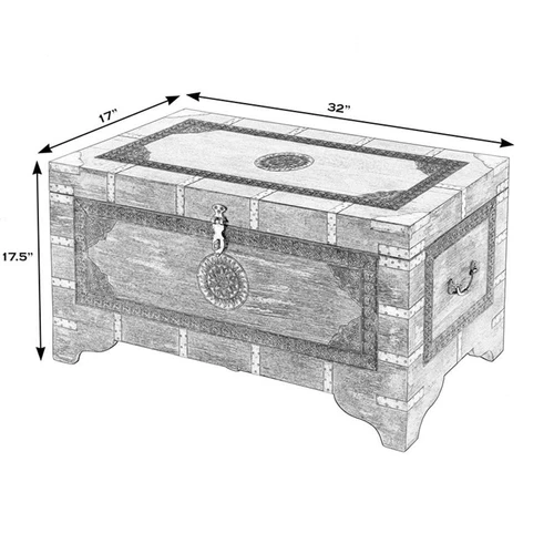 Butler Specialty Company Nador Wood Storage Trunk Coffee Table In Brown - Picture 10 of 10