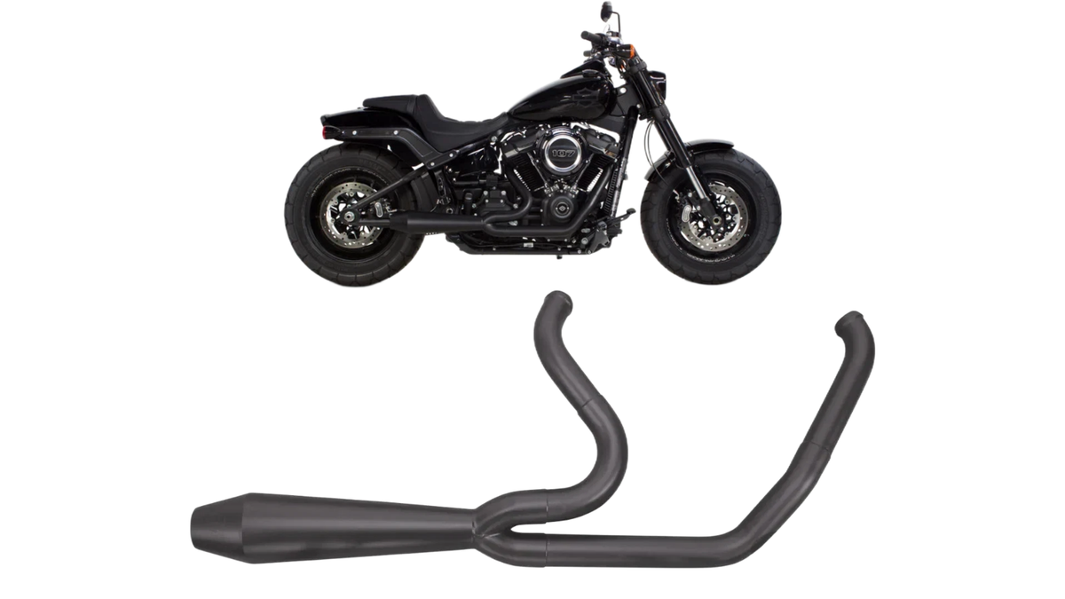 【美品】M8 Softail 2in1 Racing Exhaust Two Brothers 2 into 1 Full Exhaust Black 21-25 Harley M8 Softail