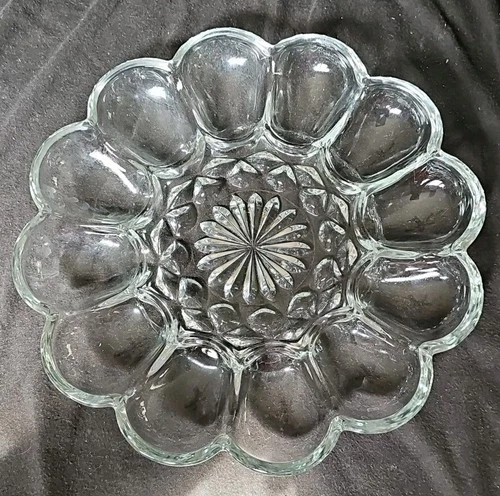 Anchor Hocking Precense Egg Plate Vintage from the 1940's