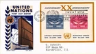 Dr Jim Stamps United Nations Fdc 20Th Anniv Souvenir Sheet Cachet Craft Boll