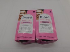 2PK Biore Nose  Face Cleansing Pore Strips  14 strips each  NEW  SEALED
