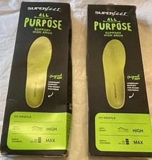 Superfeet All-Purpose Support High Arch Insoles Size C US M 55-7 W 65-8 Lot Of2