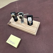 Turntable Cartridges Headshell Stand Display Knotty Beech - For Three Headshells