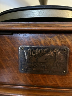 Victor Phonographs Floor Standing External Horn Phonograph Wood Cabinet