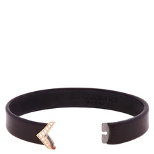 Chaumet Jeux de Liens Black Leather Bracelet, Size 150