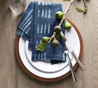 Shibori Tie Dye Denim Navy Blue Napkins By Pottery Barn Set Of 5 Blue 20”x20”
