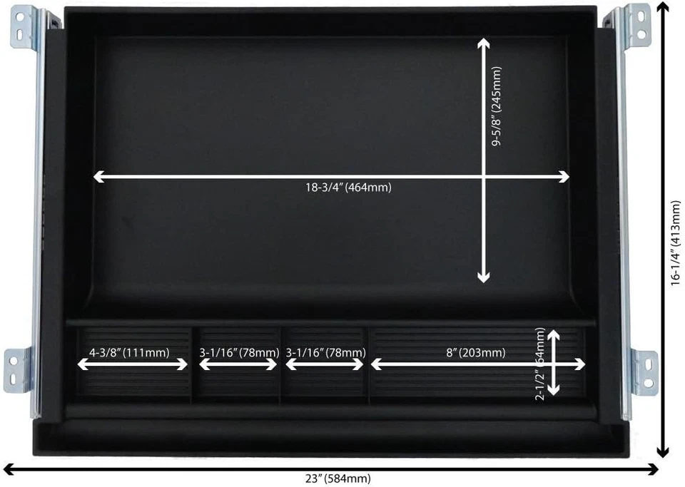 Cajón para lápices NYCCO debajo del escritorio 23 pulgadas de ancho - 1 cajón, negro Foto 2 de 4