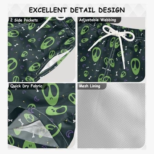 ALIEN Beach Ocean Pool Swim Shorts Bathing Suit Lined Drawstring Boys XL (14-16) - Picture 8 of 9