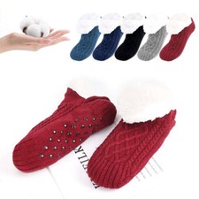 Women Slipper Socks with Gripper Winter Non Slip Thick Warm Cozy Shoes Anti-slip