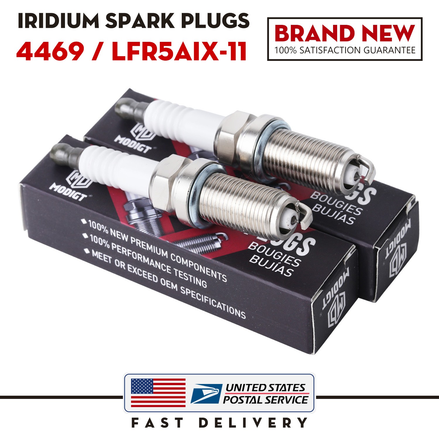 2X For NGK LFR5AIX-11 4469 Iridium Spark Plug For Hyundai Nissan Infiniti Yamaha