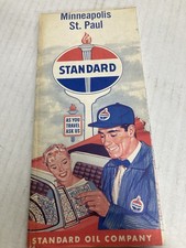 STANDARD OIL MINNEAPOLIS/ST. PAUL ROAD MAP  LATE 50'S 28"X 18" NICE CONDITION