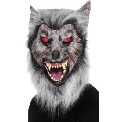 Loup-Garou Masque Hommes Halloween Loup Déguisement Masque Visage Gris |  Ebay