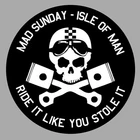 2 X ISLE OF MAN MAD SUNDAY TOURIST TROPHY TT ILE DE MAN 5cm STICKER RACING IA090
