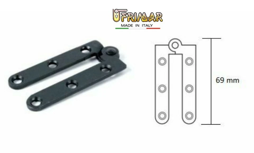 CERNIERA PER MOBILE PER ANTE A COMPASSO mm.63,5x31 BRONZATO PER ANTA A LIBRO - Immagine 2 di 4