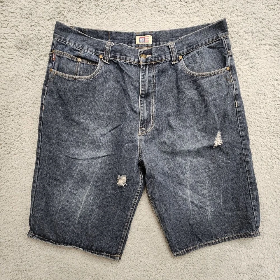 Vintage Phat Farm Shorts Mens 44 (Fits as 40) Embroidered Y2k Distressed Jorts - Image 2 of 4